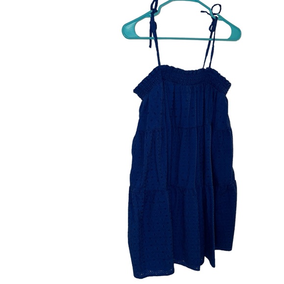 Crown & Ivy Colbaly Blue Mini Dress-Eyelet, Cottage, Coastal, Boho, Maximalist! - Picture 5 of 15